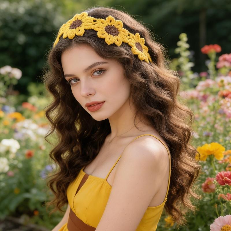 Travel Accessories Hawaii - 【IIOO】Faixa de Cabelo de Flor Tricotada