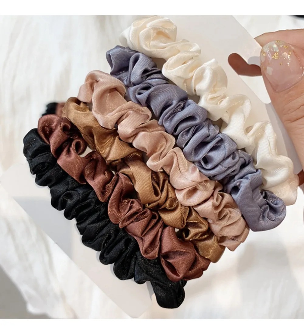 6 Peças de Scrunchies de Cetim - Travel Accessories For Girls avaliação e preço